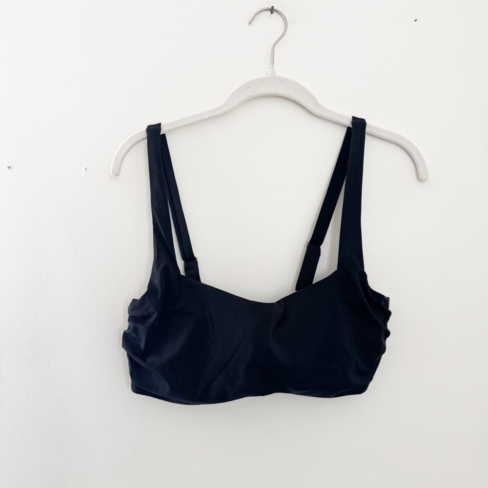 Athleta Black square neck bra cup bikini top blacksize 36D/DD